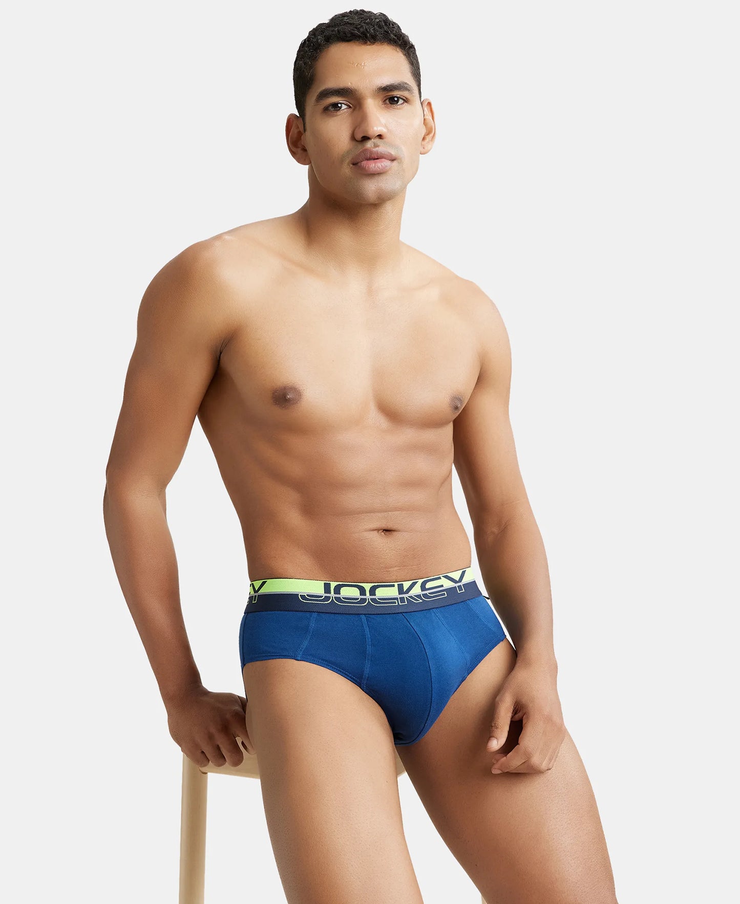 Super Combed Cotton Solid Brief with Ultrasoft Waistband - Estate Blue (Pack of 2)