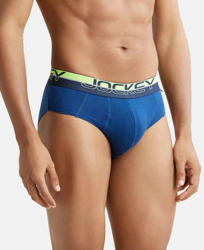 Super Combed Cotton Solid Brief with Ultrasoft Waistband - Estate Blue (Pack of 2)