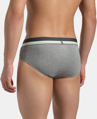 Super Combed Cotton Solid Brief with Ultrasoft Waistband - Grey