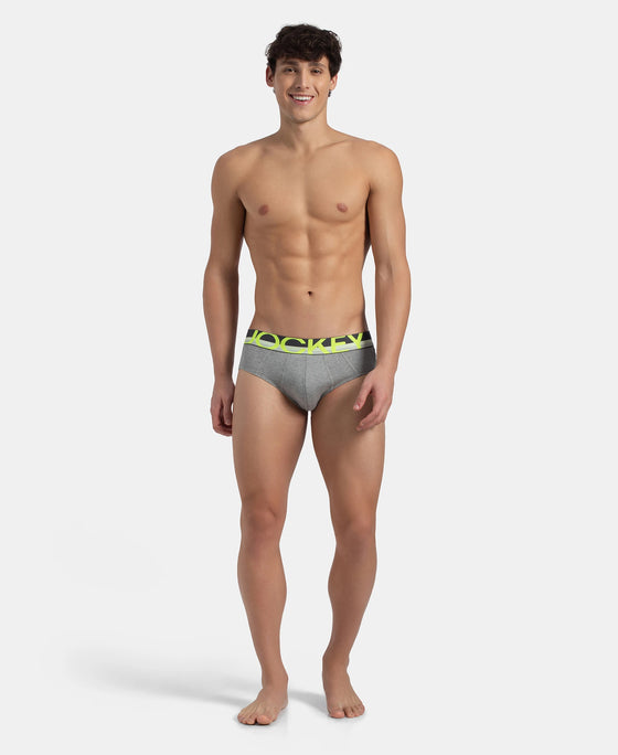 Super Combed Cotton Solid Brief with Ultrasoft Waistband - Grey