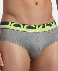 Super Combed Cotton Solid Brief with Ultrasoft Waistband - Grey