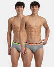 Super Combed Cotton Solid Brief with Ultrasoft Waistband - Grey (Pack of 2)