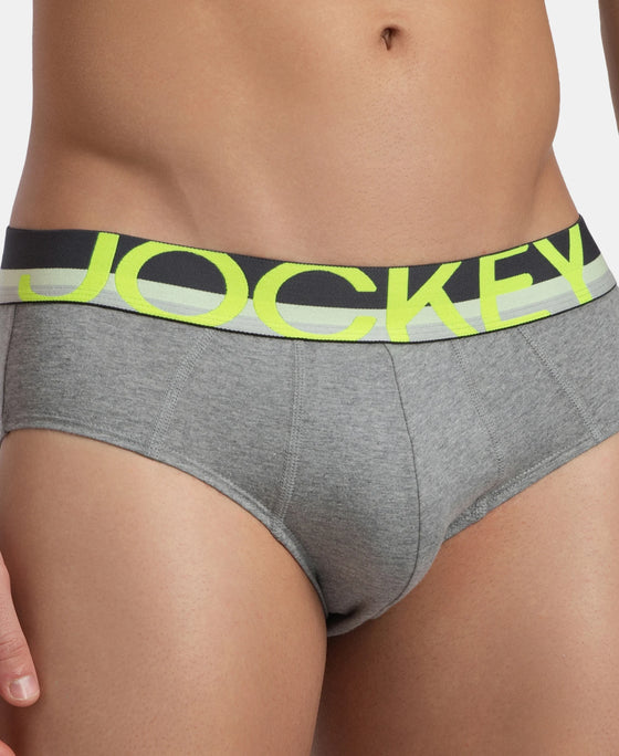 Super Combed Cotton Solid Brief with Ultrasoft Waistband - Grey (Pack of 2)