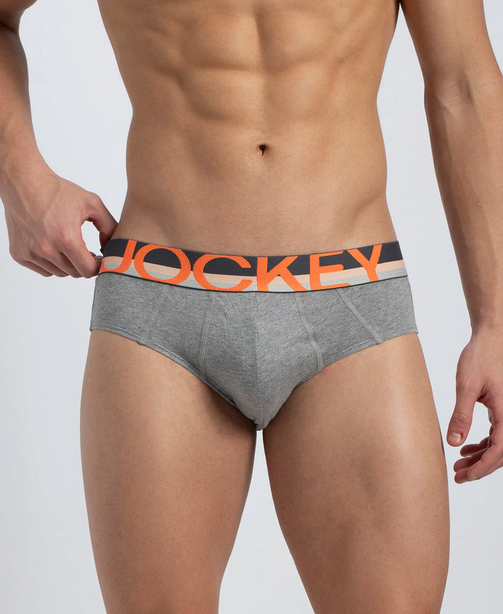 Super Combed Cotton Solid Brief with Ultrasoft Waistband - Grey (Pack of 2)