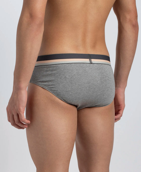 Super Combed Cotton Solid Brief with Ultrasoft Waistband - Grey (Pack of 2)