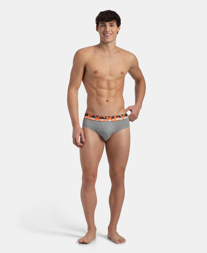 Super Combed Cotton Solid Brief with Ultrasoft Waistband - Grey (Pack of 2)