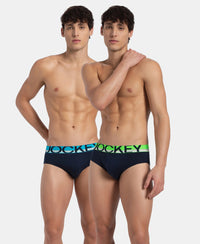 Super Combed Cotton Solid Brief with Ultrasoft Waistband - Navy (Pack of 2)