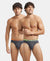 Super Combed Cotton Rib Solid Brief with Ultrasoft Waistband  - Asphalt (Pack of 2)-0