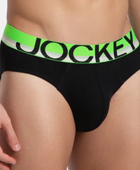 Super Combed Cotton Rib Solid Brief with Ultrasoft Waistband - New Black