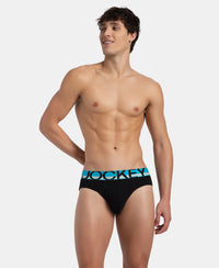 Super Combed Cotton Rib Solid Brief with Ultrasoft Waistband - New Black (Pack of 2)