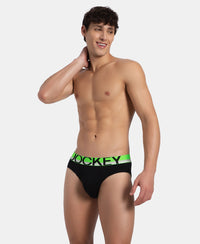 Super Combed Cotton Rib Solid Brief with Ultrasoft Waistband - New Black (Pack of 2)