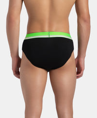 Super Combed Cotton Rib Solid Brief with Ultrasoft Waistband - New Black (Pack of 2)