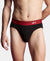 Super Combed Cotton Rib Solid Brief with Ultrasoft Waistband - Black & Red