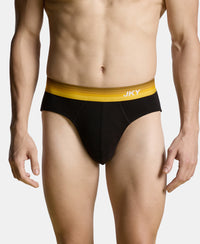 Super Combed Cotton Rib Solid Brief with Ultrasoft Waistband - Black (Pack of 2)