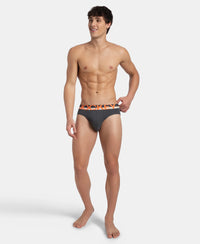 Super Combed Cotton Rib Solid Brief with Ultrasoft Waistband - Charcoal Melange