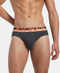 Super Combed Cotton Rib Solid Brief with Ultrasoft Waistband - Charcoal Melange