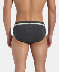 Super Combed Cotton Rib Solid Brief with Ultrasoft Waistband - Charcoal Melange (Pack of 2)