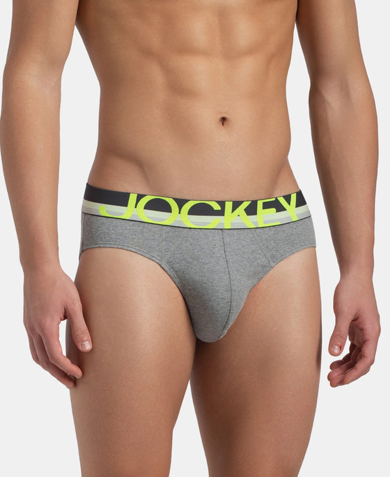 Super Combed Cotton Rib Solid Brief with Ultrasoft Waistband - Grey