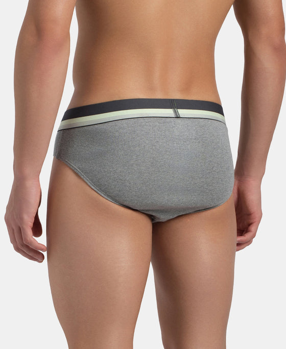 Super Combed Cotton Rib Solid Brief with Ultrasoft Waistband - Grey