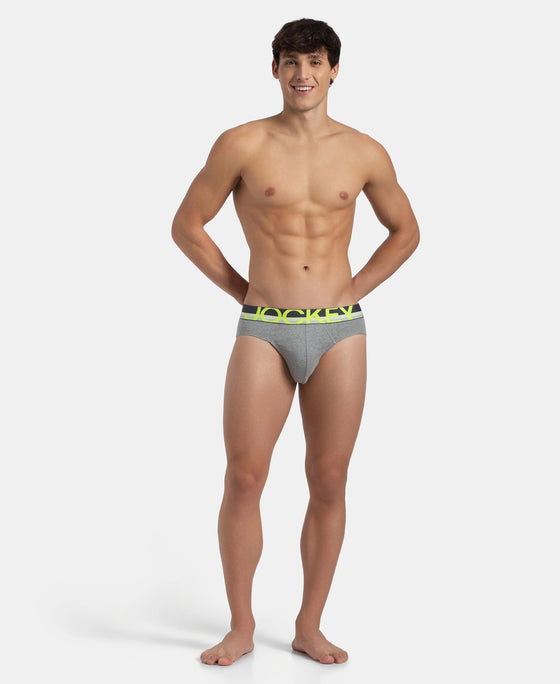Super Combed Cotton Rib Solid Brief with Ultrasoft Waistband - Grey