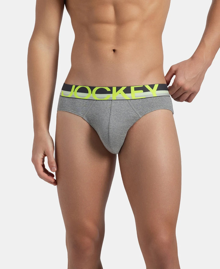Super Combed Cotton Rib Solid Brief with Ultrasoft Waistband - Grey
