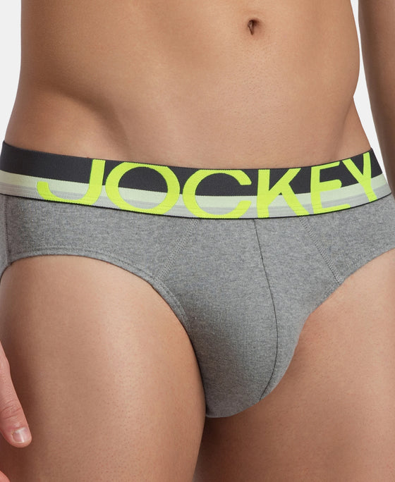 Super Combed Cotton Rib Solid Brief with Ultrasoft Waistband - Grey