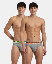 Super Combed Cotton Rib Solid Brief with Ultrasoft Waistband - Grey (Pack of 2)