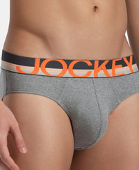 Super Combed Cotton Rib Solid Brief with Ultrasoft Waistband - Grey (Pack of 2)