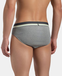 Super Combed Cotton Rib Solid Brief with Ultrasoft Waistband - Grey (Pack of 2)