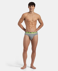 Super Combed Cotton Rib Solid Brief with Ultrasoft Waistband - Grey (Pack of 2)