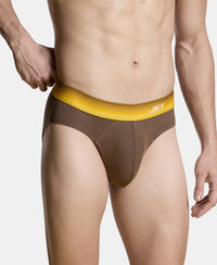 Super Combed Cotton Rib Solid Brief with Ultrasoft Waistband - Major Brown (Pack of 2)
