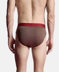 Super Combed Cotton Rib Solid Brief with Ultrasoft Waistband - Major Brown (Pack of 2)