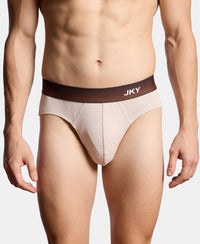 Super Combed Cotton Rib Solid Brief with Ultrasoft Waistband - Moon Beam
