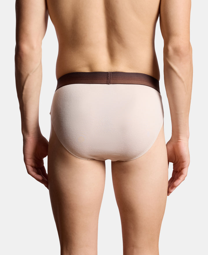 Super Combed Cotton Rib Solid Brief with Ultrasoft Waistband - Moon Beam