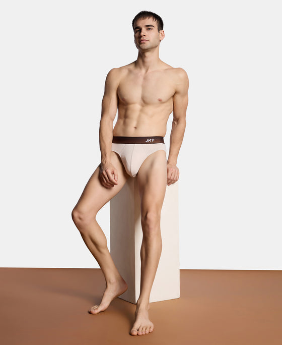 Super Combed Cotton Rib Solid Brief with Ultrasoft Waistband - Moon Beam