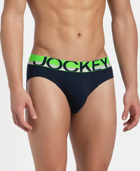 Super Combed Cotton Rib Solid Brief with Ultrasoft Waistband - Navy (Pack of 2)