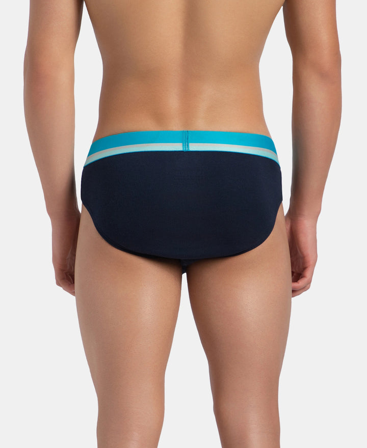 Super Combed Cotton Rib Solid Brief with Ultrasoft Waistband - Navy (Pack of 2)