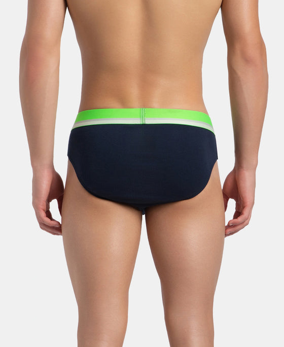 Super Combed Cotton Rib Solid Brief with Ultrasoft Waistband - Navy (Pack of 2)