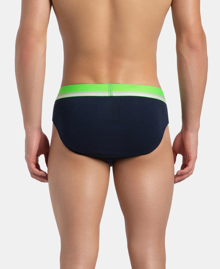 Super Combed Cotton Rib Solid Brief with Ultrasoft Waistband - Navy (Pack of 2)
