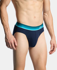 Super Combed Cotton Rib Solid Brief with Ultrasoft Waistband - Navy (Pack of 2)