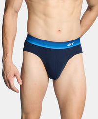 Super Combed Cotton Rib Solid Brief with Ultrasoft Waistband - Navy (Pack of 2)