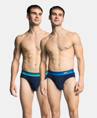 Super Combed Cotton Rib Solid Brief with Ultrasoft Waistband - Navy (Pack of 2)