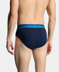 Super Combed Cotton Rib Solid Brief with Ultrasoft Waistband - Navy (Pack of 2)