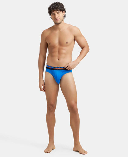 Super Combed Cotton Rib Solid Brief with Ultrasoft Waistband  - Rich Royal Blue-4