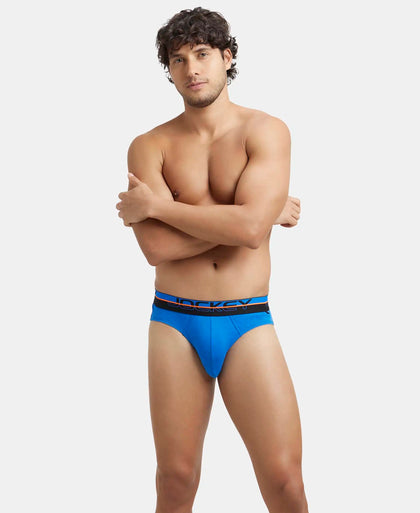 Super Combed Cotton Rib Solid Brief with Ultrasoft Waistband  - Rich Royal Blue-5