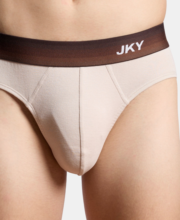 Super Combed Cotton Rib Solid Brief with Ultrasoft Waistband & StayFresh Treatment - Weathervane & Moon Beam (Pack of 2)