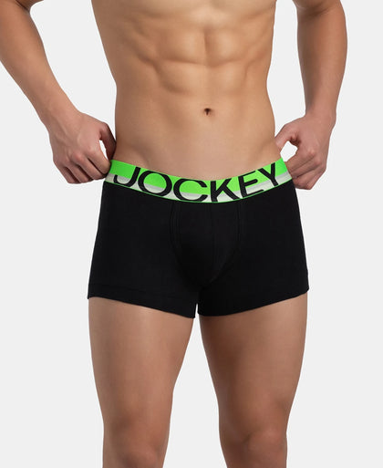 Super Combed Cotton Rib Solid Trunk with Ultrasoft Waistband - New Black