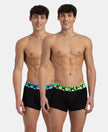 Super Combed Cotton Rib Solid Trunk with Ultrasoft Waistband - New Black (Pack of 2)
