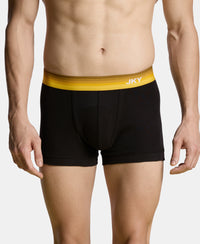 Super Combed Cotton Rib Solid Trunk with Ultrasoft Waistband - Black (Pack of 2)