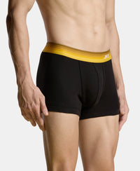 Super Combed Cotton Rib Solid Trunk with Ultrasoft Waistband - Black (Pack of 2)
